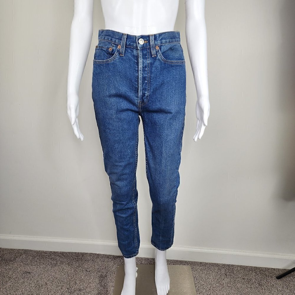NWOT Re/Done High Rise Slim Ankle Crop) Jean Medium Wash Size 26 (Waist 14 in)